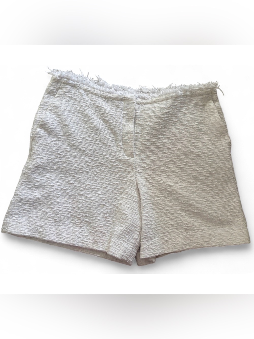 Theory White Spring Tweed High Wasted Shorts Womens Size 8